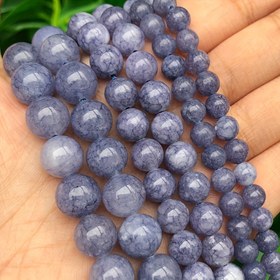 Resim Mavi Anjelit Doğal Taş Boncukları Takı Yapımı İçin - Yuvarlak Cilalı Gevşek Aralayıcı Boncuklar, 6mm 8mm 10mm Boyutları, Kendin Yap Bileklikler, Kolyeler, El Sanatları İçin Mükemmel, Dayanıklı ve Çok Yönlü, El Yapımı Hediyeler İçin İdeal 