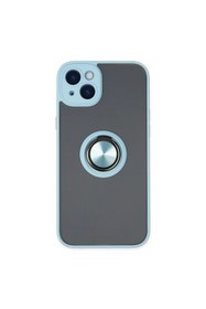 Resim artlab Art İphone 14 Kılıf Montreal Yüzüklü Silikon Kapak - Buz Mavi Lab 