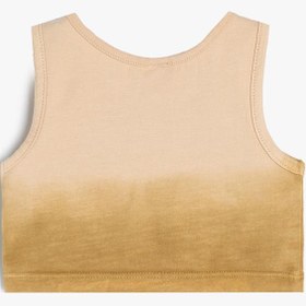 Resim Kız Bebek Crop Atlet Batik Desenli Yuvarlak Yaka Pamuklu 
