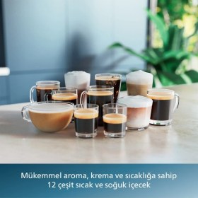 Resim Philips Tam Otomatik LatteGo Espresso Makinesi, 20 Sıcak ve Soğuk İçecek, SilentBrew Teknolojisi, Hızlı Başlangıç, Taze Öğütülmüş Çekirdeklerden Aromatik Kahve, Onerous Lambader Hediye 
