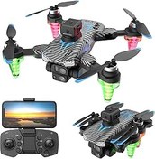 Resim 4K Kameralı Katlanabilir Drone, WiFi FPV, 360° Engel Algılama, Işıklı LED, Otomatik Denge, 8K HD Lens 