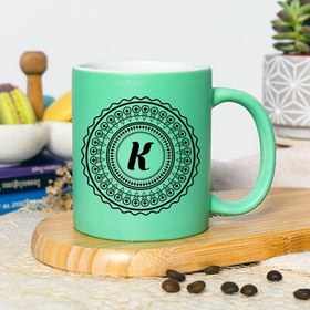 Resim Yeşil Renk Harfli Kupa Bardak 