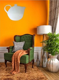 Resim Aynalı Duvar Süsü Sticker 2 Adet Çaydanlık Şekilli 20x15x0,6cm 