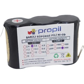 Resim 3.6 V 2400 Mah Yan Yana Şarjlı Süpürge Pili 