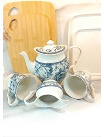 Resim Adelaıde Porselen Demlik Beyaz - Mavi 