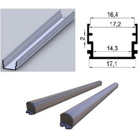 Resim Alüminyum Boş Kasa Led Profil Yerli Kasa Şeffaf Cam 200Cm 