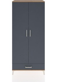 Resim Hyperion Dolap 5 Raflı Tek Çekmeceli 2 Kapaklı 88x44x195 Çam-... Çam 