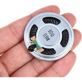 Resim İnce 4cm 50 Ohm 0.5W Hoparlör Yuvarlak Speaker 40mm 0.5 Watt Ses 