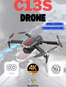 Resim Wearfitpro C13S UFO Wi-Fi Cam Drone 4K Kamera LED Işıklı Fırçasız Motorlu Drone 