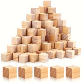 Resim 400 adet 0.99cm Ahşap Bloklar Küçük Ahşap Küpler, El İşleri ve Yapboz Yapımı DIY Ev Dekoru için 