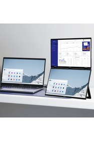 Resim ZEUSLAP Z18w 2x18.5" Çift Ekran 1920*1080@120hz Full Hd Ips Panel 100% Srgb 300cd/m² Taşınabilir Monitör 