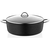 Resim Oms Granit 34x9.5 CM 7.3 L Büyük Derin Tencere Siyah 3312 