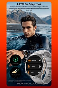 Resim ROXİVA Harvox X2 Pro Tank Outdoor Çift Kordon Sesli Arama Görüşme Amoled Ekran Profosyonel Akıllı Saat 