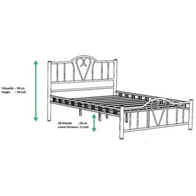 Resim Mobilya Dükkanım Orkide Metal Karyola 180x200 ARM108 Beyaz 