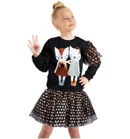 Resim Denokids Kız Çocuk Yıldız Siyah Tüllü Tütü Etek Renkli 