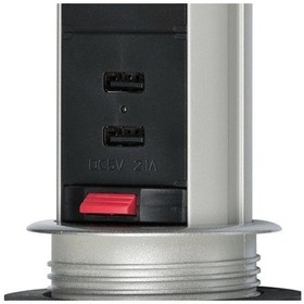 Resim Tower Power Serisi 2 X Usb 2.0 2100 Mah Hızlı Şarj Özellikli 3 Soketli 2 Metre Fonksiyonel Masaüstü Priz 