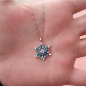 Resim MAVİ TAŞLI LOTUS GÜMÜŞ KOLYE 