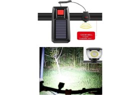 Resim Solar Ledli Bisiklet Feneri Kornalı USB ile Şarj Edilebilir Su Geçirmez Far 