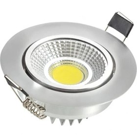 Resim Cob Krom Kasa Sarı Işık Trafolu 5 Watt LED Spot Armatür 