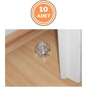 Resim 10 Adet Metali Kapı Yer Tamponu Stoper Şeffaf 