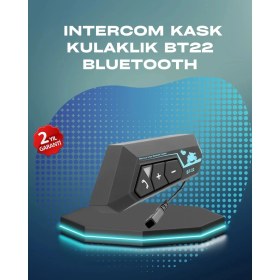 Resim Pileli Store BT22 Kask Bluetooth Kulaklık Su Geçirmez Motosiklet Iletişim Sistemi 