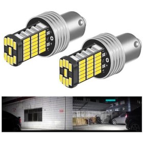 Resim Sisa Ba15S 1156 P21W 45 Led Geri Vites Sinyal Stop Ampulü 2 Adet 1 Takım Beyaz 