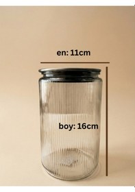 Resim Leelahome 6'lı Set Metal Vakum Kapaklı Cam Saklama Kabı 1500 Ml Şeffaf 