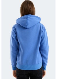 Resim Slazenger Mılıo I Kadın Fermuarlı Kapüşonlu Cepli Indigo Sweatshırt Indigo 