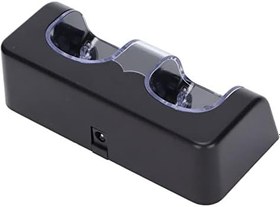 Resim Çift Şarj İstasyonu Yuvası, Hafif Kararlı Aşınmaya Dayanıklı Dayanıklı Taşınabilir Wii Oyun Uzaktan Kumandası için Güç Kablolu Çift Şarj İstasyonu(siyah) 