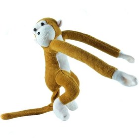 Resim Maymun Peluş Sevimli Sarılan Maymun Koyu Kahverengi 50 Cm 