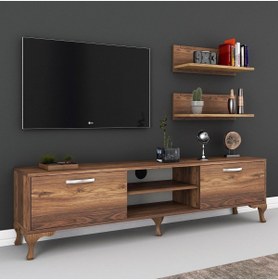 Resim Ünüvar Konsept Modeno Tv Ünitesi Duvar Raflı Kitaplıklı Modern Ayaklı Tv Sehpası 