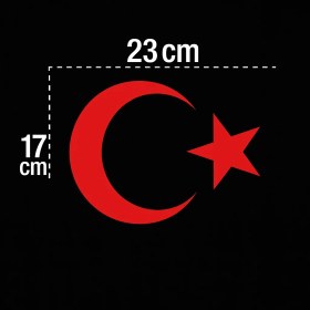 Resim Türk Bayrağı Oto Sticker Kırmızı 23X17 cm 