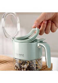 Resim Qerhome Kaşıklı 500ml Sağlıklı Kurşunsuz Camlı Nem Geçirmez Baharatlık Kavanoz Saklama Kabı Asorti Renk Karışık 