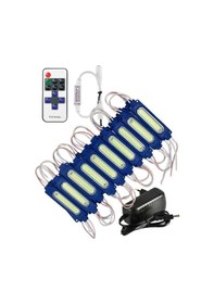 Resim 20 Adet 12 Volt 2 Watt Turkuaz Cob Led Modül 12a Tek Renk Rf Dimmer 2a Priz Tipi Adaptör Set 