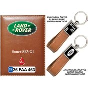 Resim Plakanıza Özel Land Rover Logolu Taba Ruhsat Kabı Ve Anahtarlık 