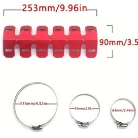 Resim Turcoshop11 Siyah Evrensel Egzoz Boru Koruma Kısa Altın Ejderha Kemiği Isı Korumalı Alüminyum Isı Kalkanı 