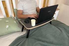 Resim MİLTON KATLANABİLİR MDF LAPTOP SEHPASI, ANTRASİT 