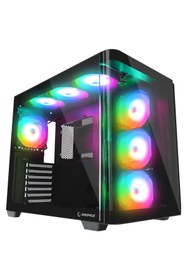 Resim Rampage Loopy Plus Siyah 7*12CM Argb Fan 950W 80 Plus Standart Temperli Cam Kumandalı Atx Mid-T Gaming Oyuncu Kasası 