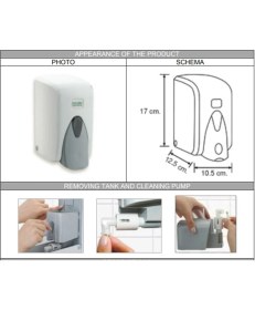 Resim Vialli S5 Hazneli Sıvı Sabun Bulaşık Deterjan Şampuan Duş Jeli Dezenfektan Dispenseri 500 ml Beyaz 