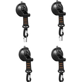 Resim Unncanny 4 Adet Ağır Vantuz D Halkalı 360° Dönen Kamp Vantuz Kanca Araba Vantuz Çapa Tente-Turuncu (Yurt Dışından) 