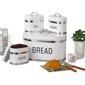 Resim Pembeli home Paslanmaz Metal 4 Parça Ekmeklik ve Baharatlık Set 