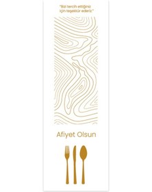 Resim Kağıt Kuşe Çatal Kaşık Bıçak Kılıfı Çizgili 1000'li 8 x 24 CM 