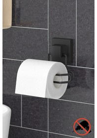 Resim Tekno-Tel EF271 Easyfıx Yapışkanlı Tuvalet Kağıtlık Mat Siyah 