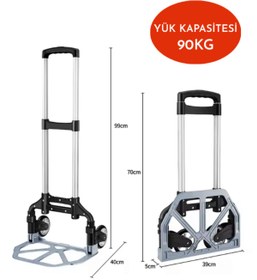Resim Fujika Yeni Nesil Profesyonel Katlanır El Arabası Koli Yük Eşya Paket Taşıma El Arabası 