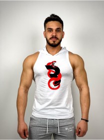 Resim Black İstanbul Snake Baskılı Kapüşonlu Fitness Atleti 