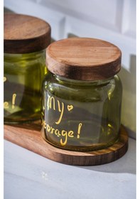 Resim Acar Pierre Akasya Kapaklı Kavanoz Seti - 12 Cm Açık Yeşil 