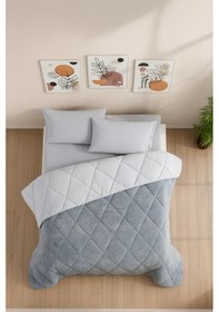 Resim Tek Kişilik Wellsoft Yorgan - Çarşaflı Yastık Kılıflı Uyku Seti Gri 