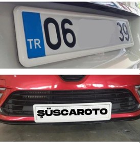 Resim Beyaz Çerçeveli Esnek Araç Takmatik Plakalık Oto Plakalık Plaka Altı Altlığı 1 Adet (00) (ŞüsCarOto Aksesuar) 