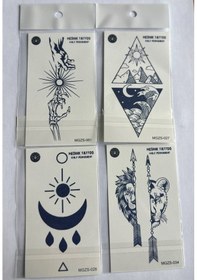 Resim Gizem 4 Adet Minimal 11x8 Cm 3 Hafta Kalıcı Yarı Kalıcı Geçici Dövme 