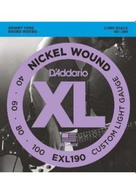 Resim D'addario Exl190 Xl Nickel Serisi Bas Gitar Tel Seti Custom Ligh 